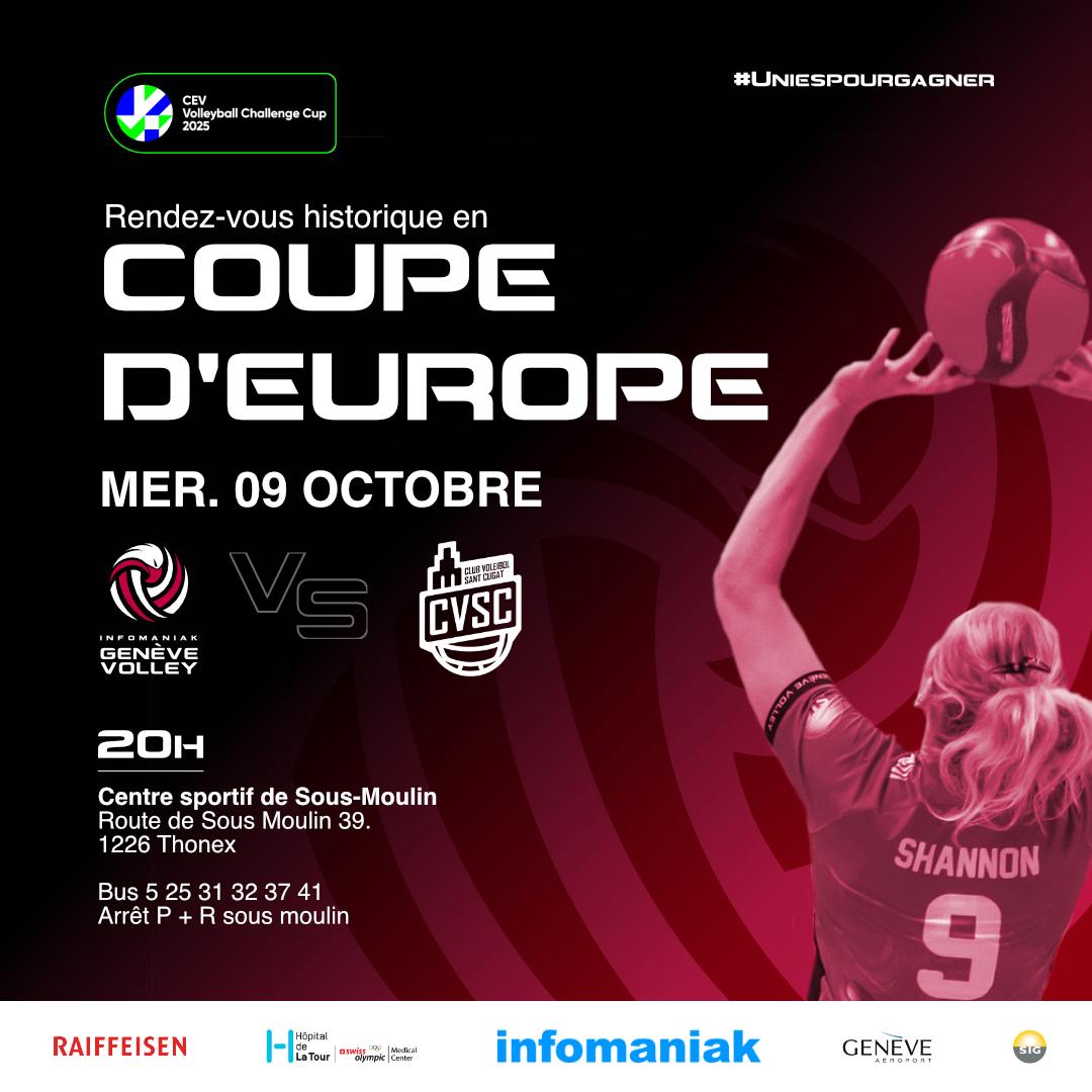 Genève Volley de retour en Coupe d&rsquo;Europe